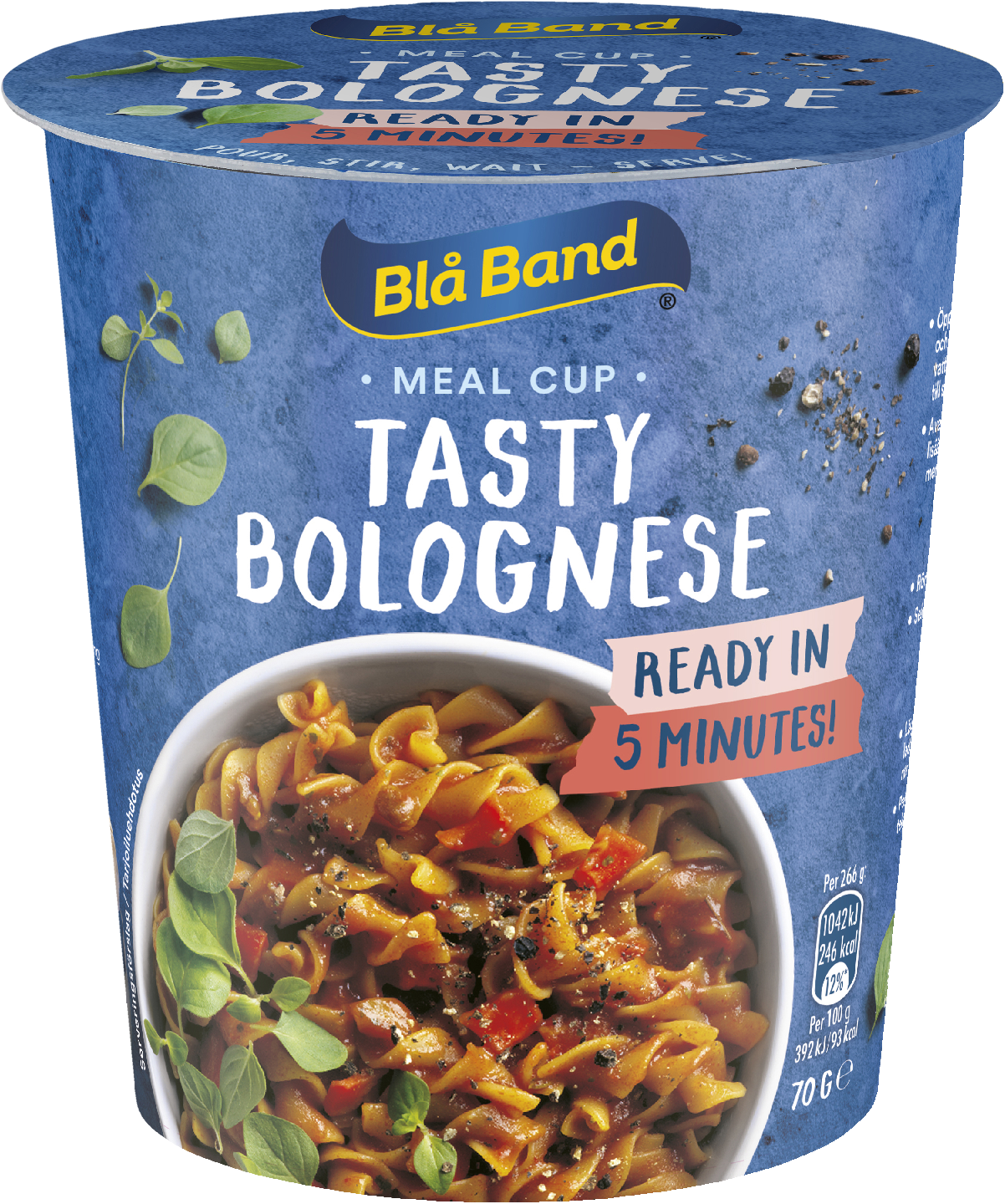 Blå Band Meal Cup Tasty Bolognese pasta-ateria 70g — HoReCa-tukku Kespro