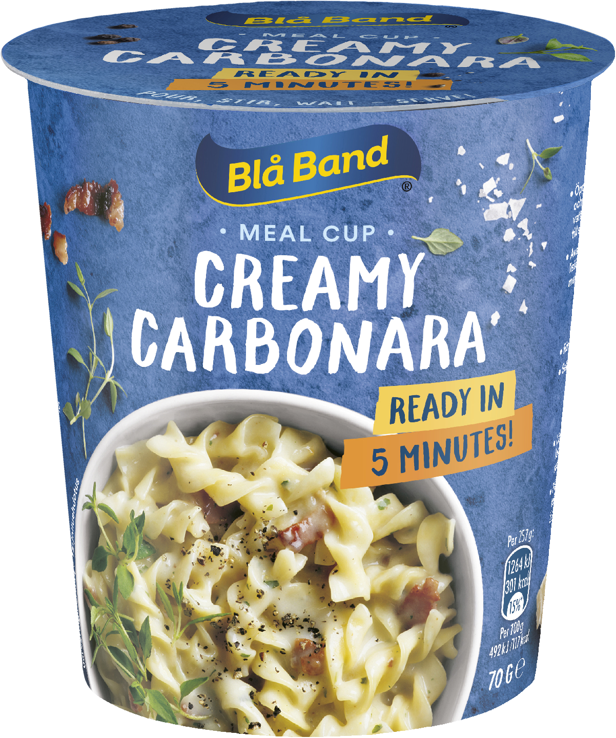 Blå Band Meal Cup Creamy Carbonara pasta-ateria 70g