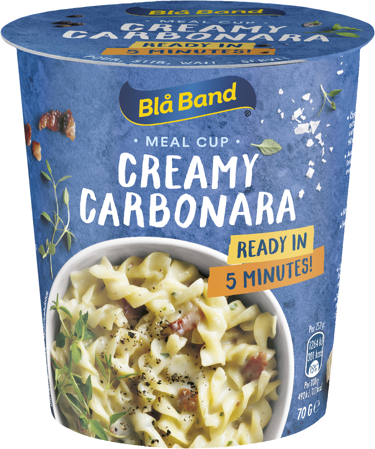 Blå Band Meal Cup Creamy Carbonara pasta-ateria 70g | K-Ruoka Verkkokauppa