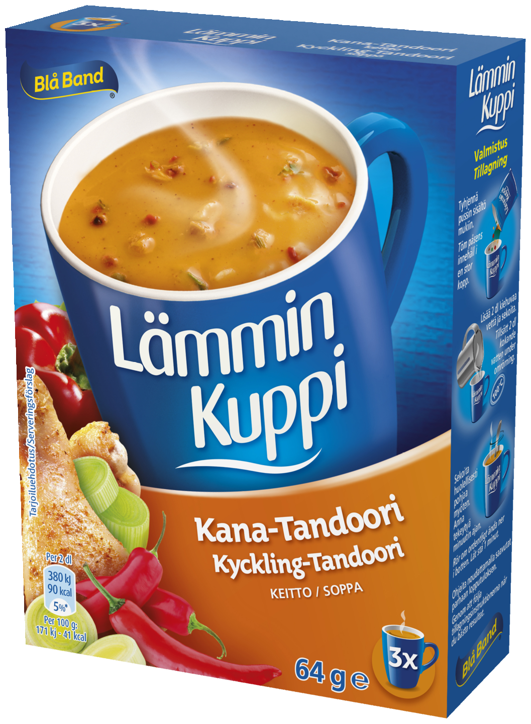 Blå Band Lämmin Kuppi Kana-Tandoorikeitto 3x21g