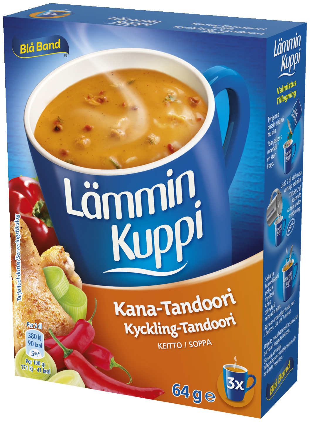 Blå Band Lämmin Kuppi Kana-Tandoorikeitto 3x21g | K-Ruoka Verkkokauppa