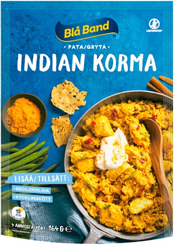 Blå Band Indian Korma pata Riisi-kasvis-mausteseos 164g