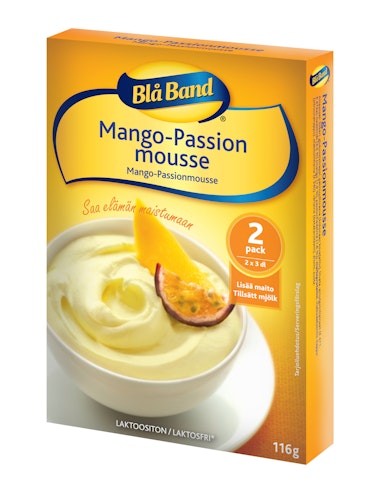 Blå Band mango-passionmousse 2x58g