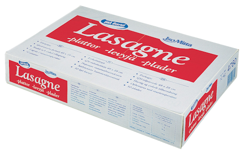 IsoMitta Lasagnelevy 1/1 GN-mitoitettu esikypsennetty 48x28cm 50kpl/10kg