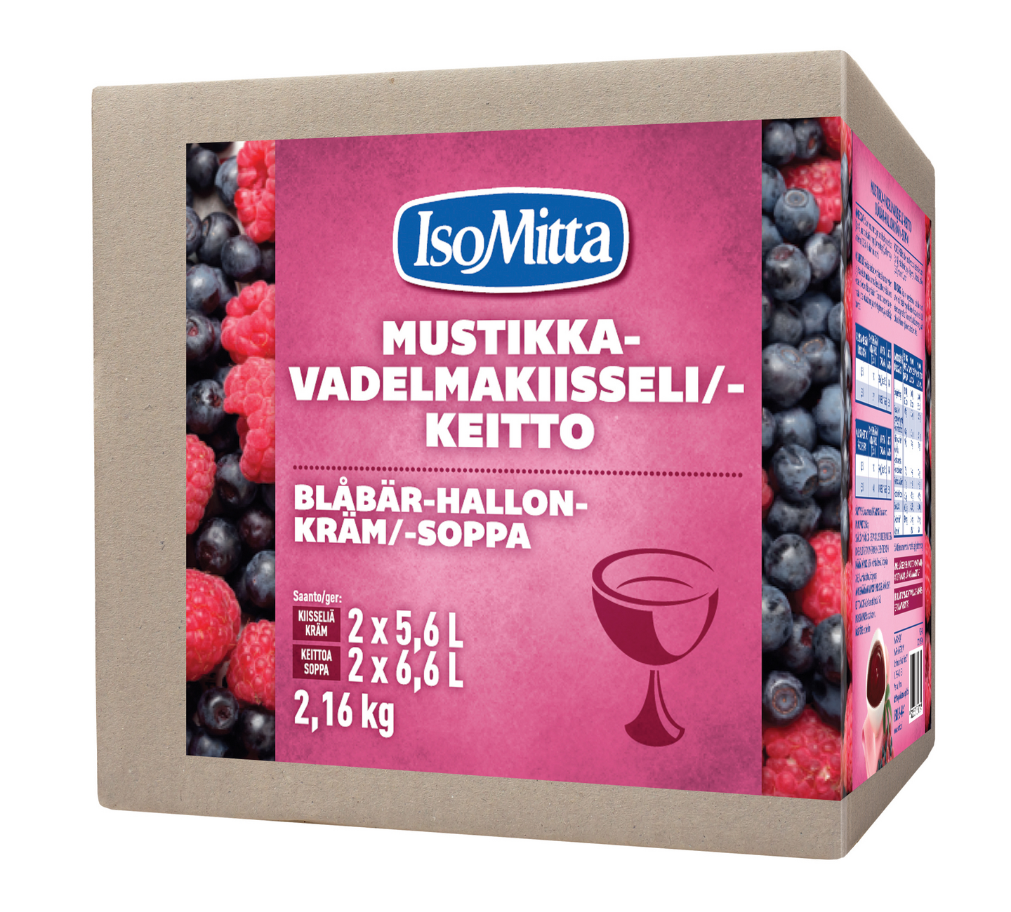 IsoMitta Mustikka-vadelmakiisseli/-keitto 2x1080g