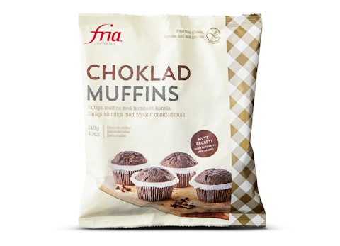 Fria Chokladmuffins 240g/4kpl Suklaamuffini gluteeniton pakaste