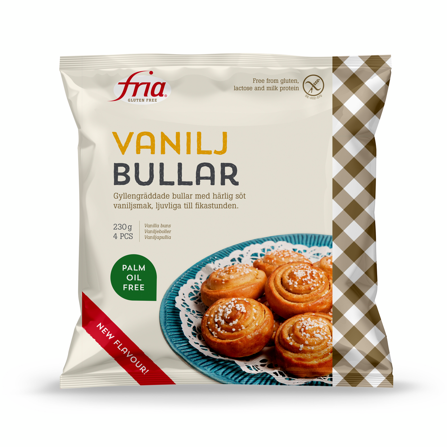 Fria vaniljapulla gluteeniton 4 kpl/230 g pakaste