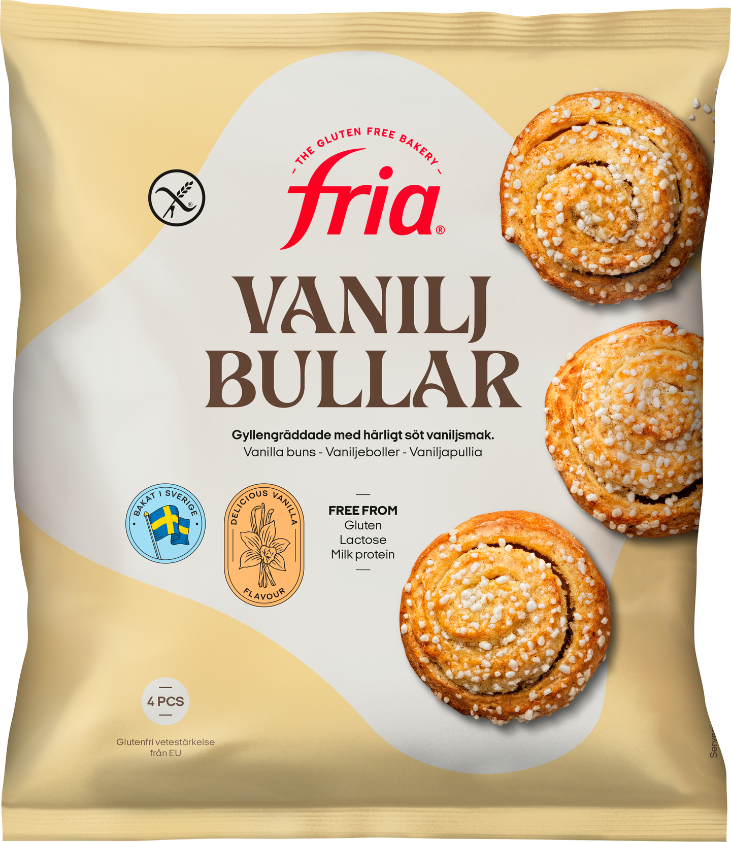 Fria vaniljapulla gluteeniton 4 kpl/230 g pakaste