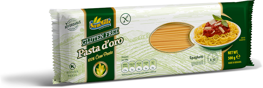 SamMills Pasta D'oro spaghetti luontaisesti gluteeniton pasta 500g