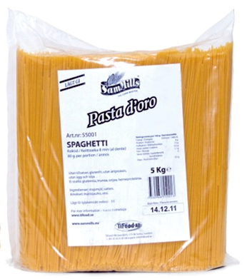 SamMills Pasta D'oro 5kg spaghetti luontaisesti gluteeniton pasta