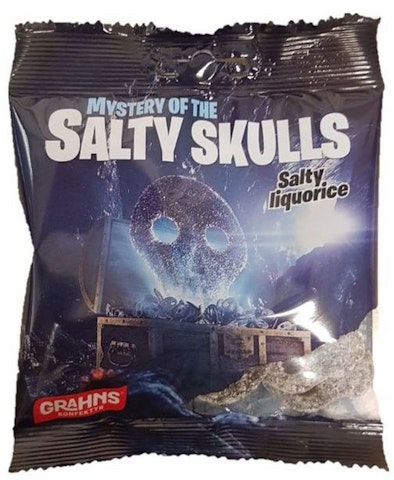 Grahns Salty skulls suolainen salmiakkipääkallo makeinen 50g