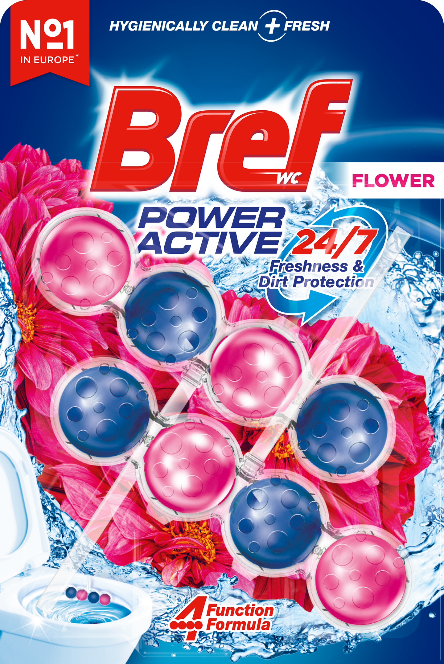 Wc Bref Power Active wc-raikastin 2x50g Fresh Flower tuplapakkaus