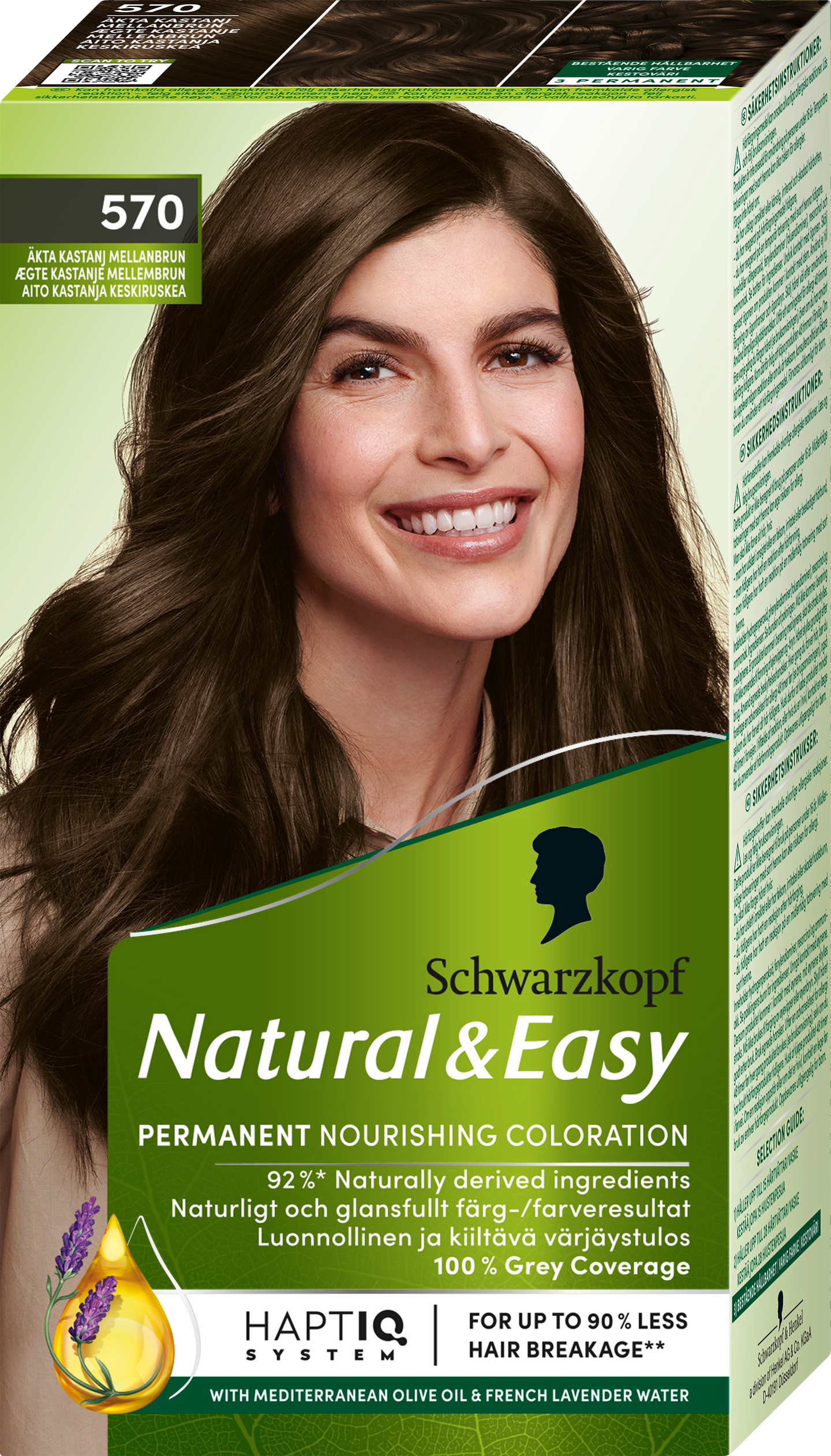 Schwarzkopf Natural & Easy hiusväri 570 Aito Kastanja Keskiruskea