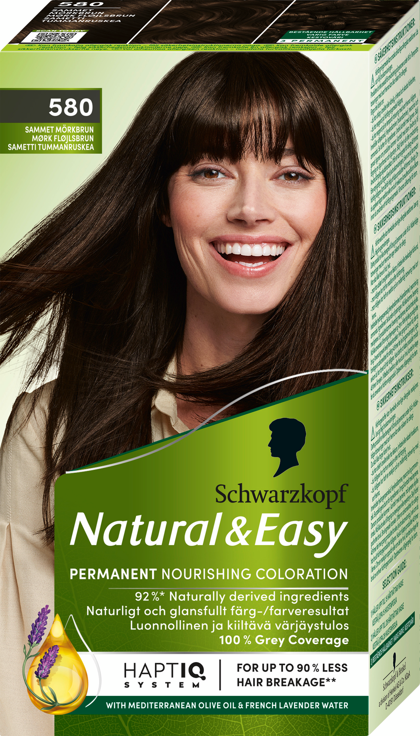 Schwarzkopf Natural & Easy hiusväri 580 Sametti Tummanruskea