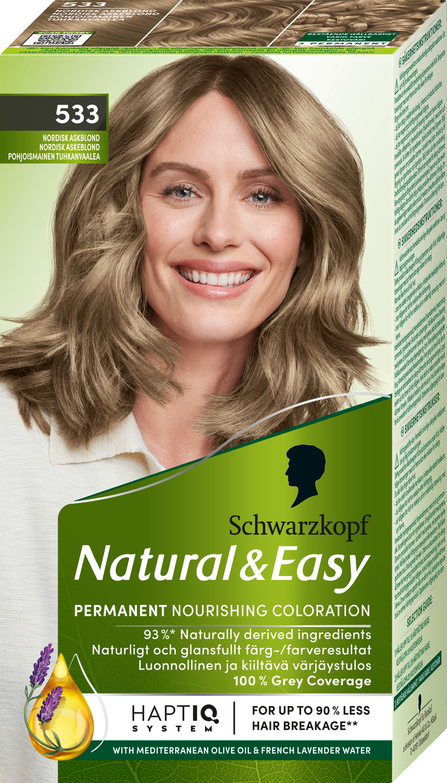 Schwarzkopf Natural & Easy hiusväri 533 Pohjoismainen Tuhkanvaalea