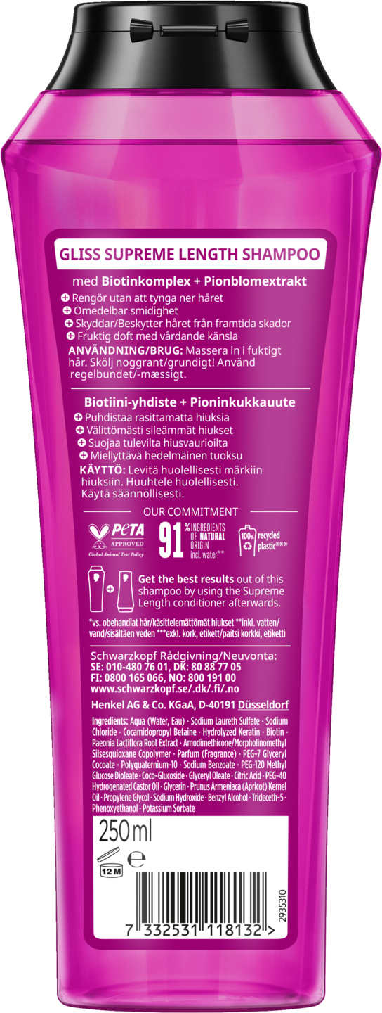 Schwarzkopf Gliss Supreme Length shampoo 250 ml Protection