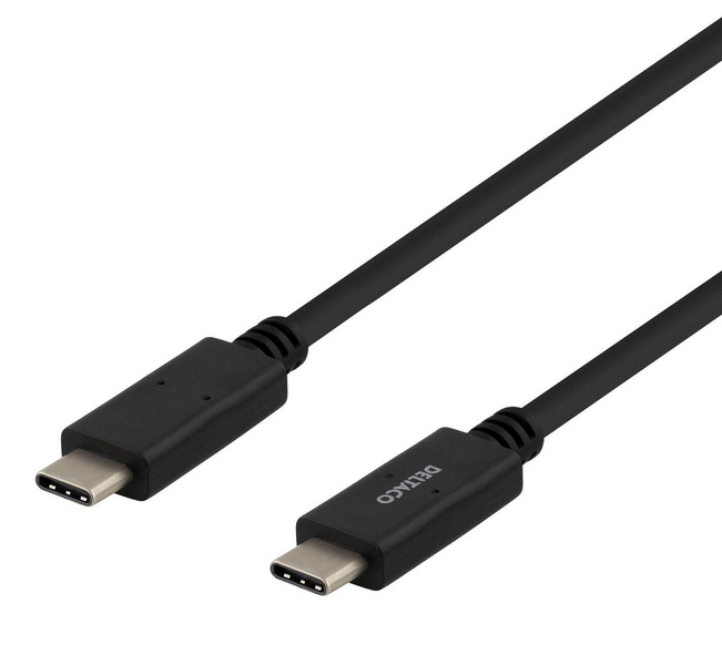 Deltaco USB-C - USB-C -kaapeli 1 m musta