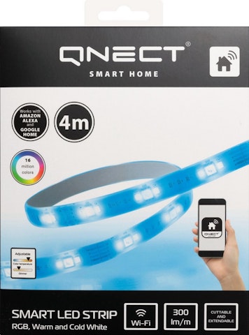 Qnect Smart Home WiFi RGB LED-nauha 4 m