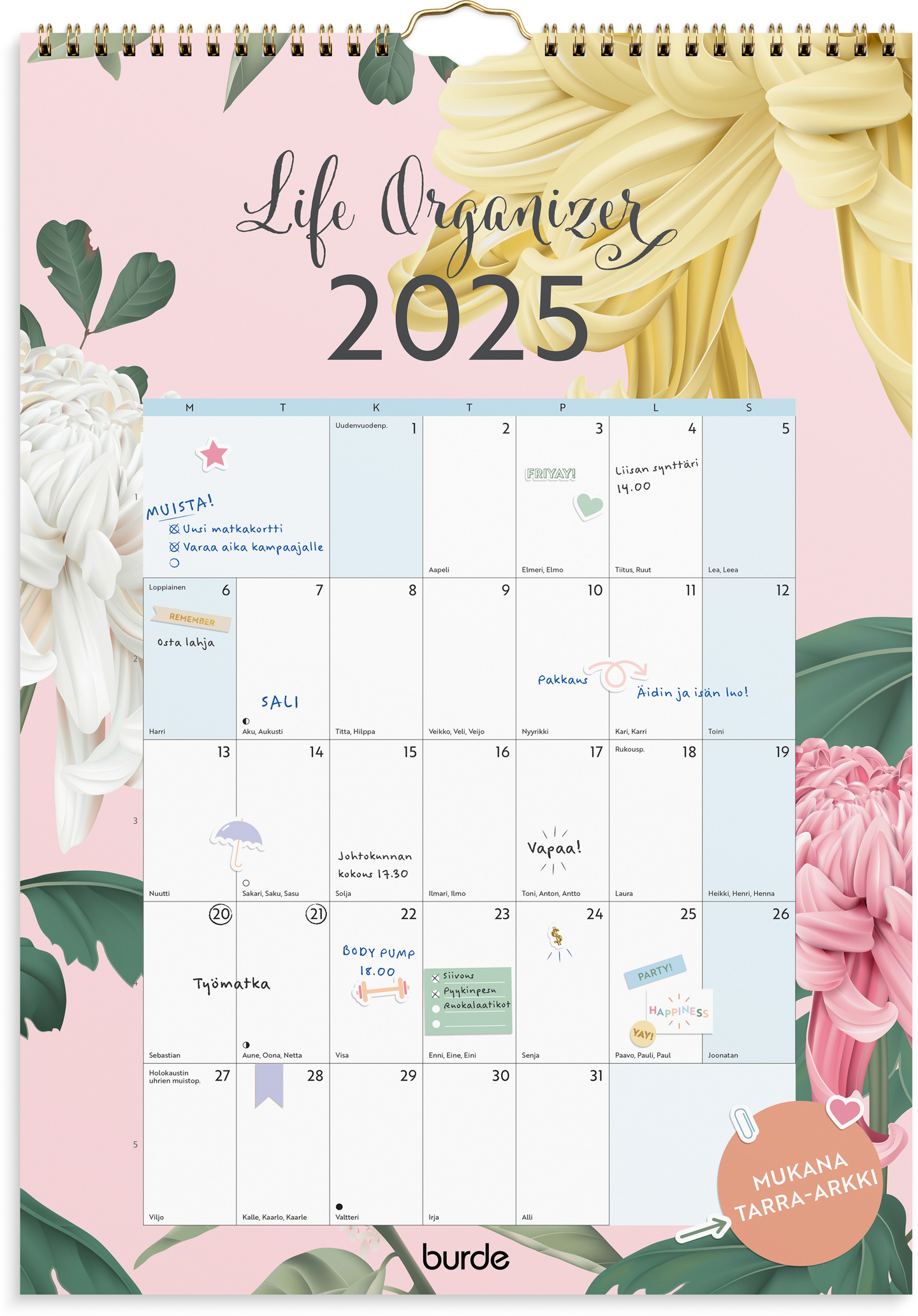 Burde Seinäkalenteri 2025 Life Organizer