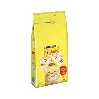 Friskies Adult Naudanlihaa, Kanaa ja lisättyjä Kasviksia 2kg kissanruoka