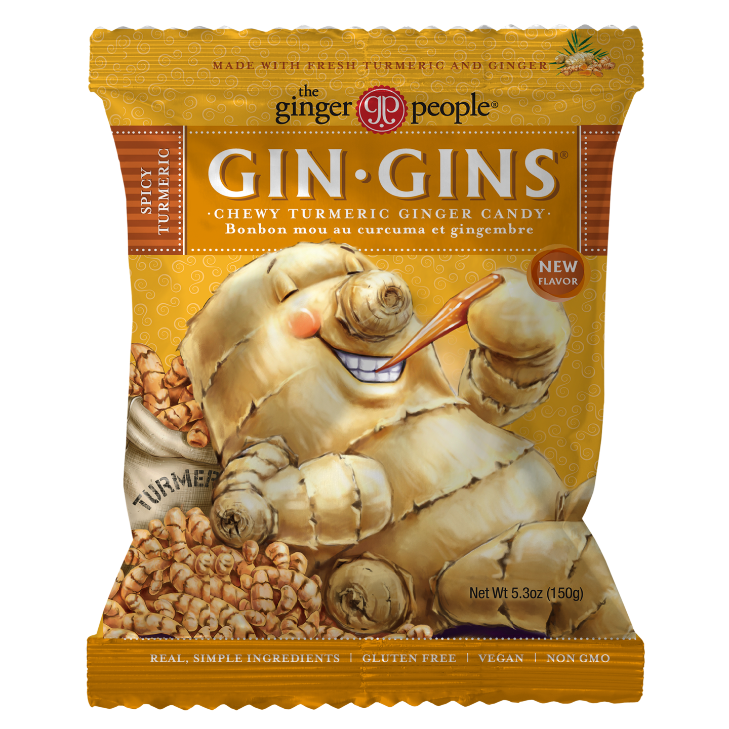 Gin Gins Kurkuma inkiväärimakeinen 150g