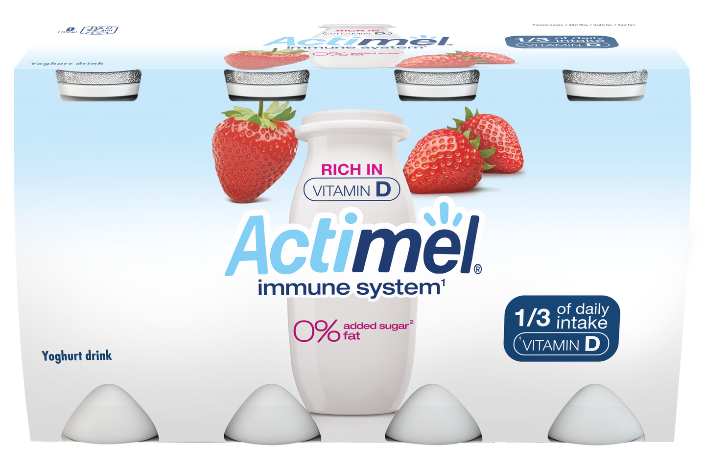 Danone Actimel jogurttijuoma 8x100g mansikka ei lisättyä sokeria