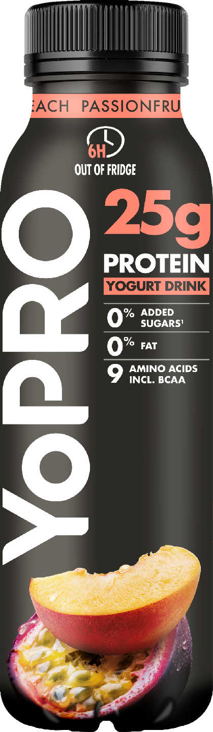 Danone YoPro proteiinijuoma 300g persikka-passionhedelmä laktoositon