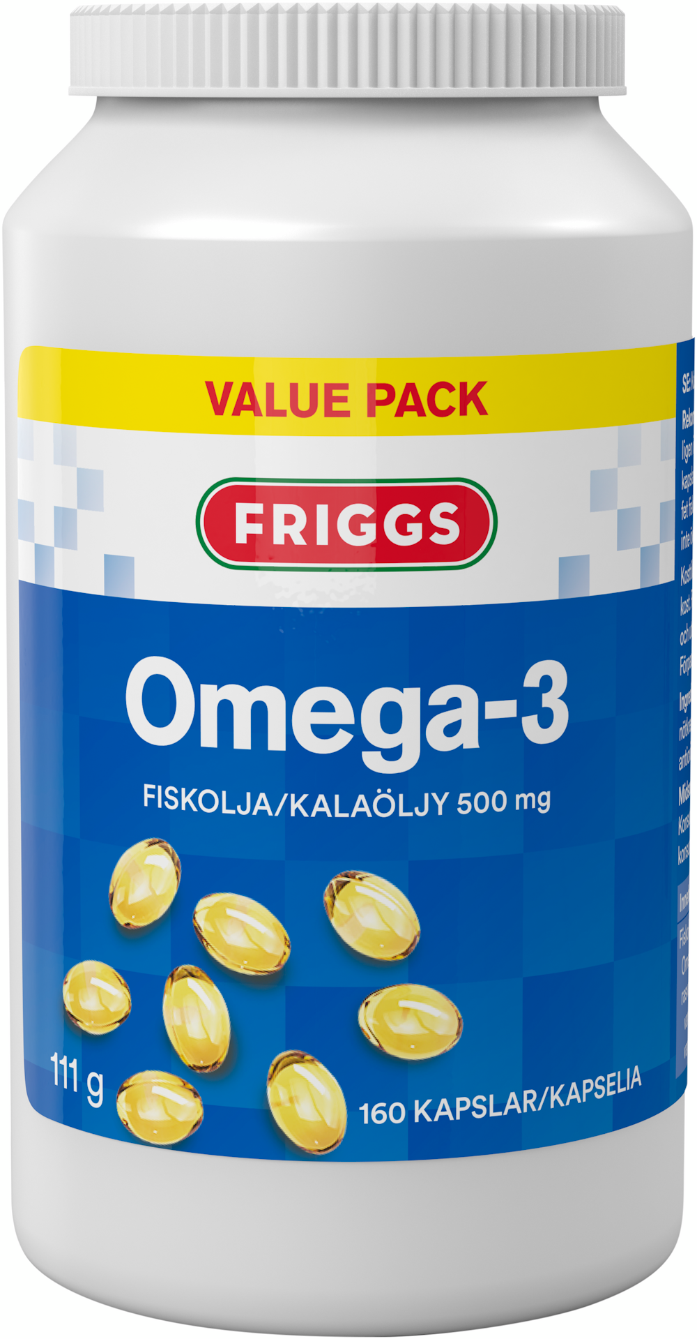 Friggs Omega3 kalaöljy säästöpakkaus 160kaps 111g — HoReCatukku Kespro