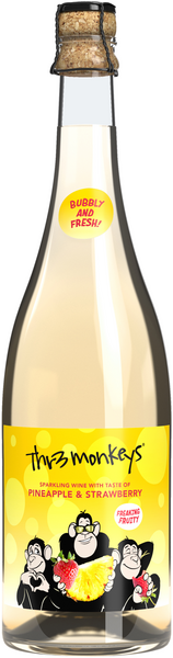 Thr3 Monkeys Pineapple Strawberry 8% 0,75l