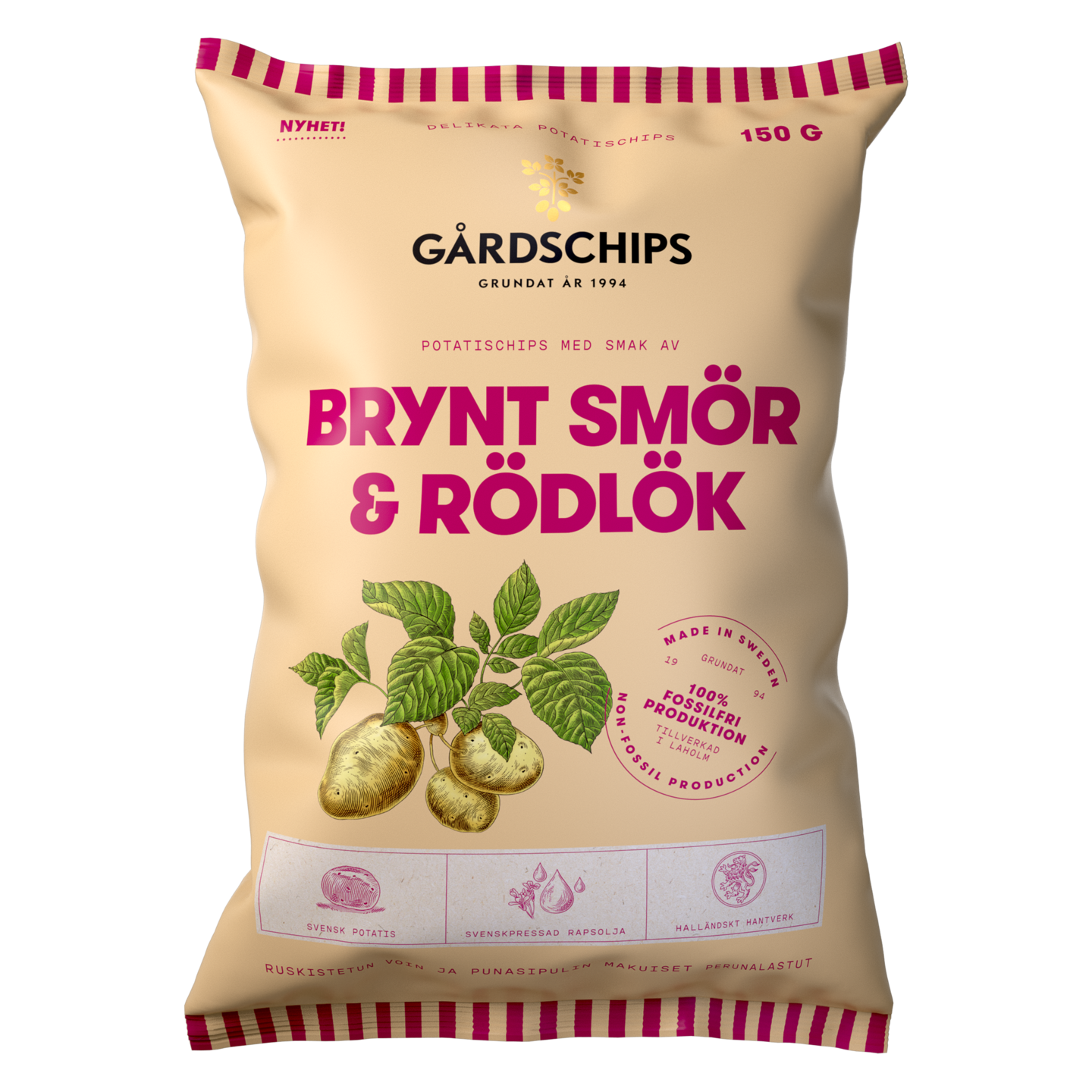 Gårdschips Ruskistettu voi & punasipuli 150g