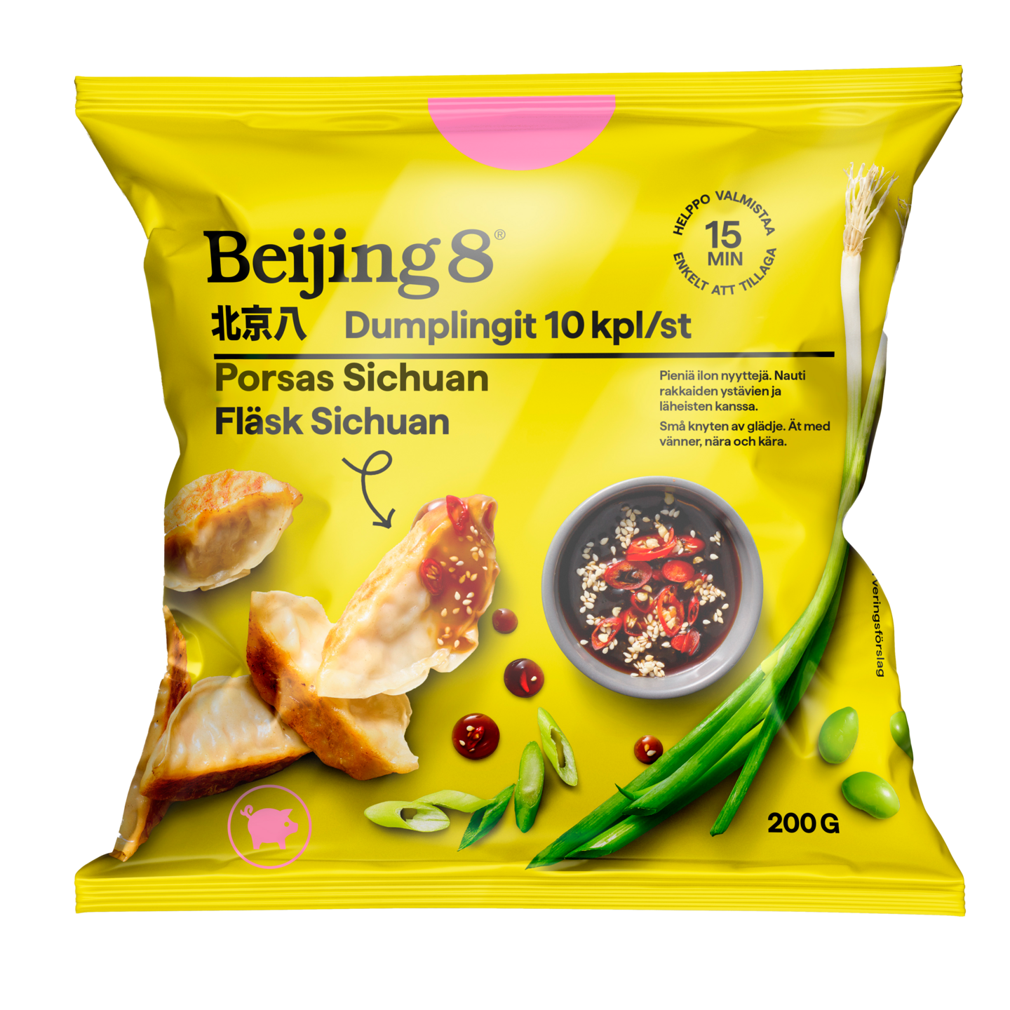 Beijing8 Dumplingit Porsaan Sichuan 200g pakaste