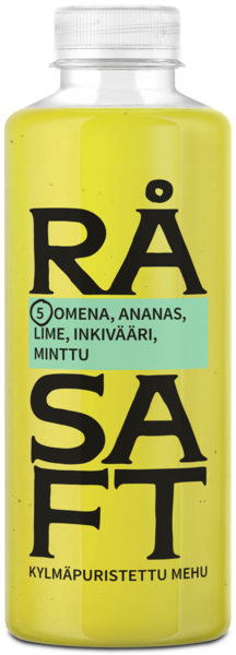 Råsaft kylmäpuristettu mehu omena-ananas-lime-inkivääri-minttu 700ml