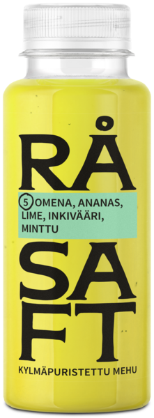 Råsaft kylmäpuristettu mehu omena-ananas-lime-inkivääri-minttu 250ml