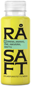 Råsaft kylmäpuristettu mehu omena-ananas-lime-inkivääri-minttu 250ml