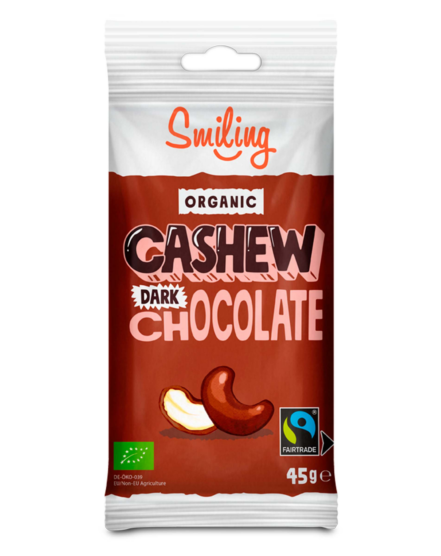 Smiling cashewpähkinä tumma suklaa 45g luomu