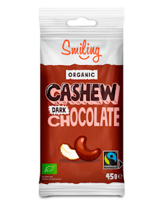 Smiling cashewpähkinä tumma suklaa 45g luomu