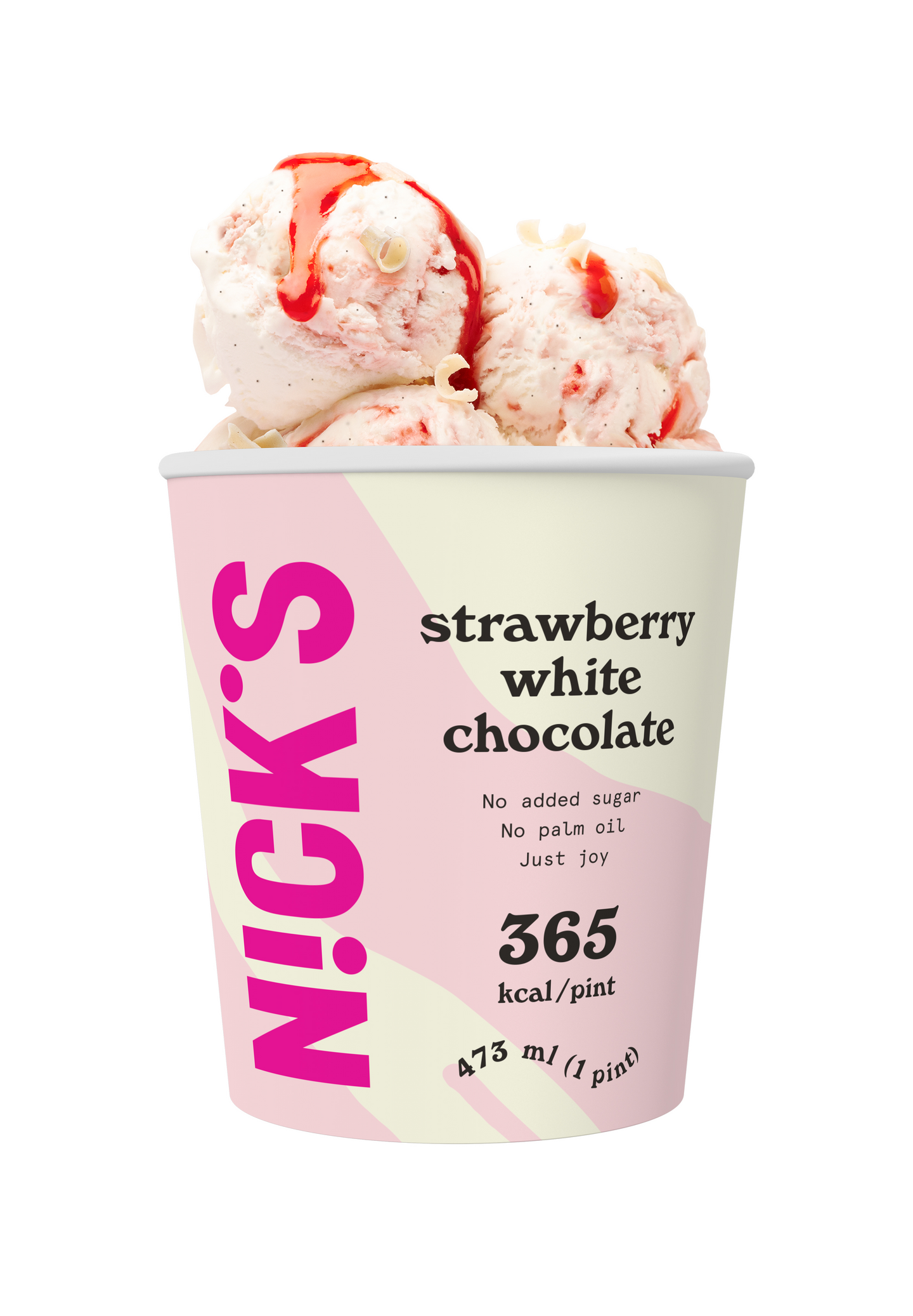 Nick's jäätelö 473 ml Strawberry White