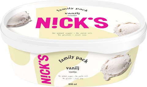 Nick's jäätelö 850ml vanilja
