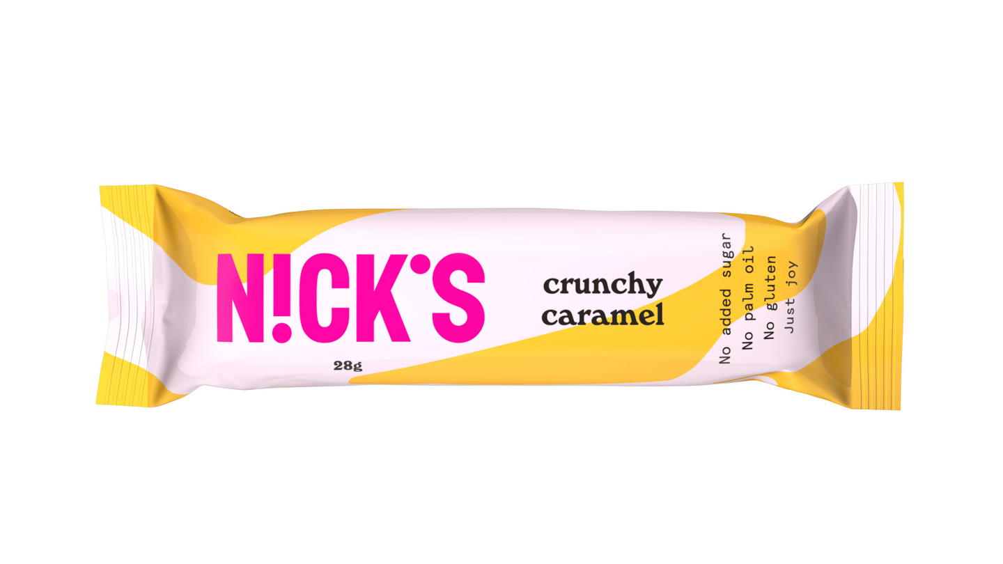 Nick's crunchy caramel Suklaapatukka 28g