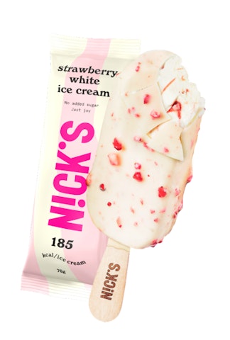 Nick's jäätelöpuikko 76g strawberry white