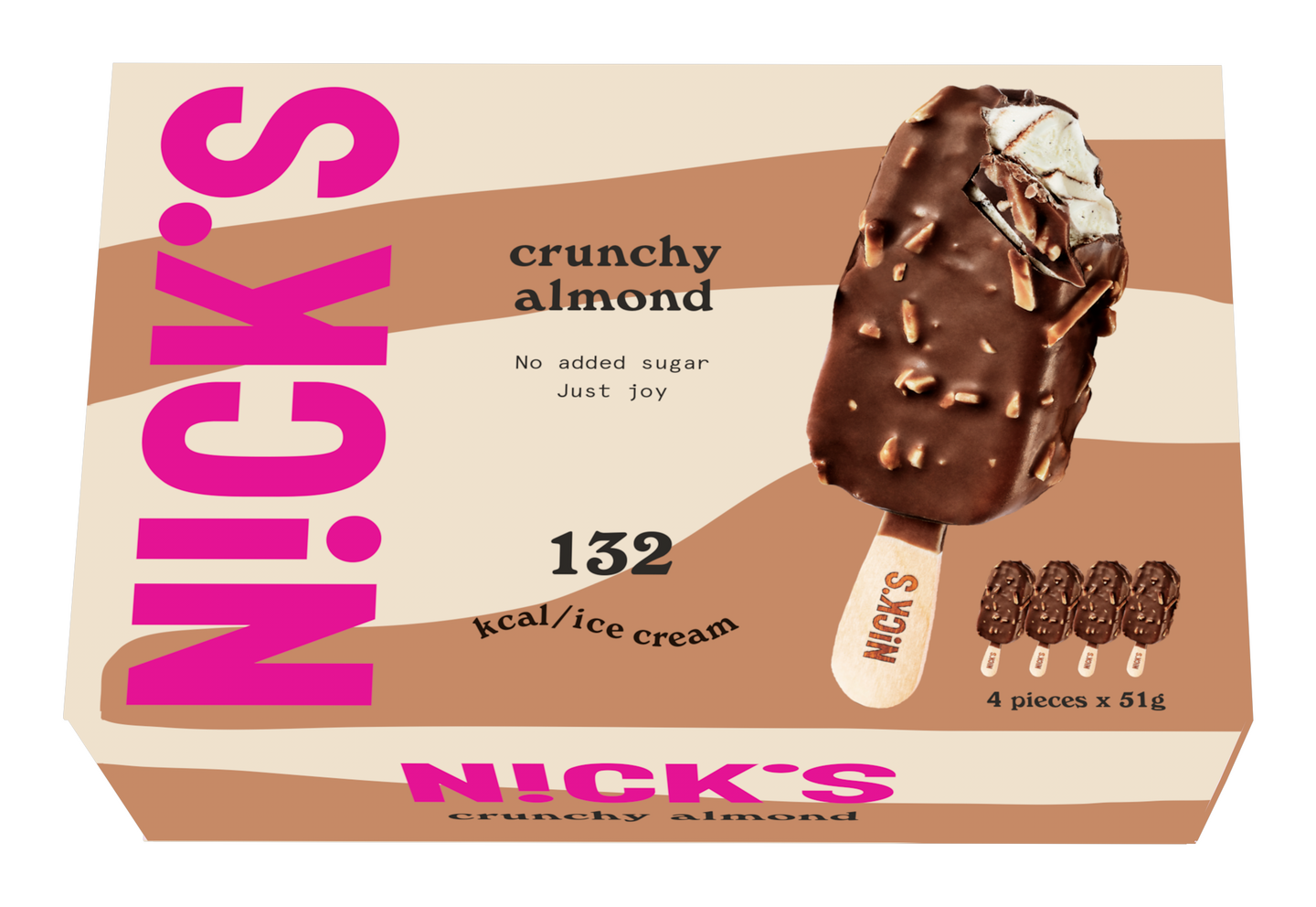 Nick's multipack 4x51g Crunchy almond