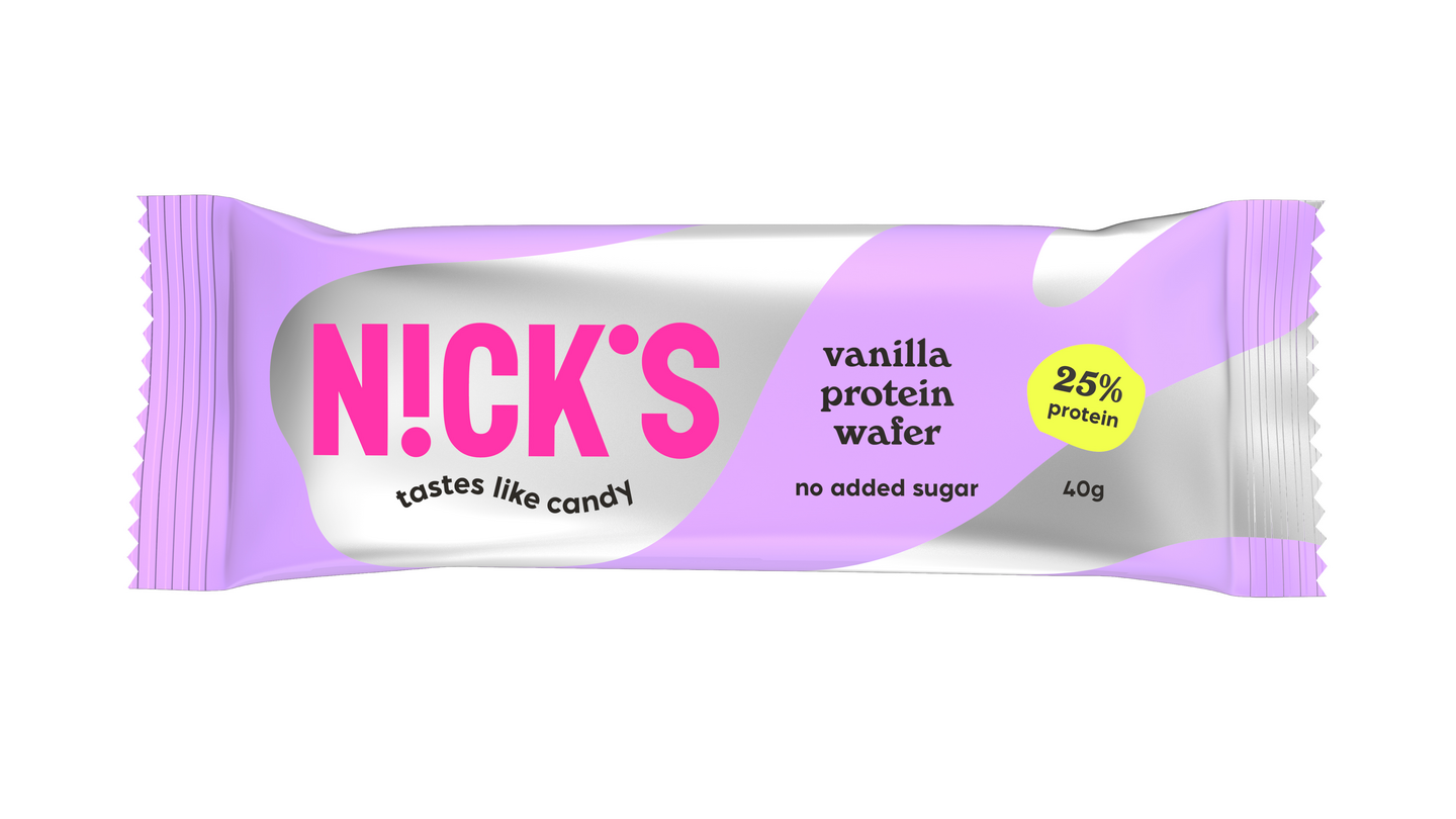 Nick's proteiinivohvelipatukka 40g vanilja