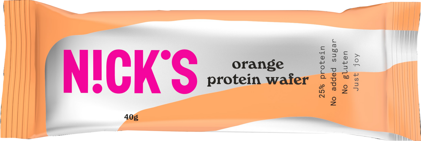 Nick's proteiinivohvelipatukka 40g appelsiini