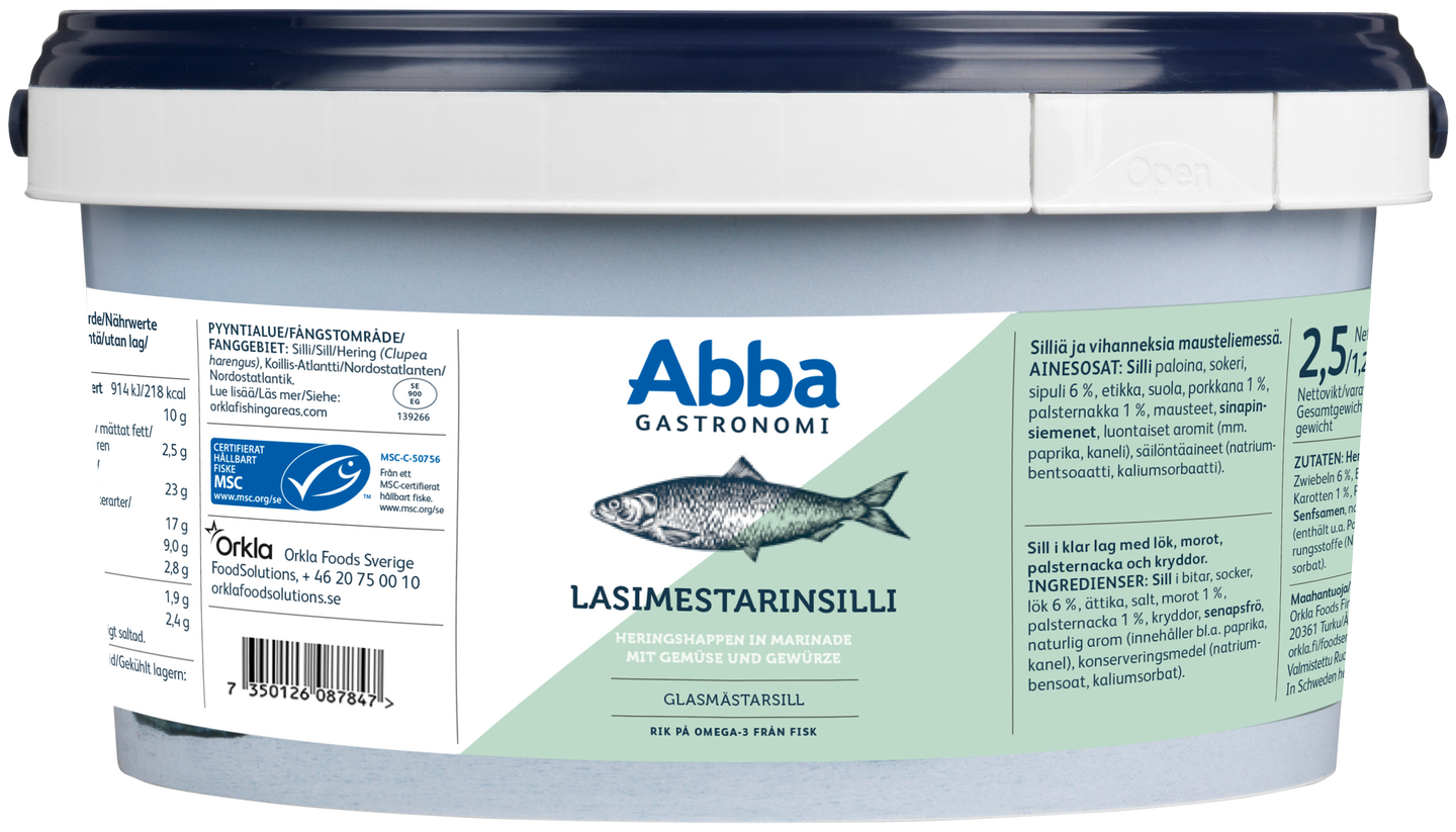 Abba Gastronomi lasimestarinsilli 2,5kg/1,2kg MSC