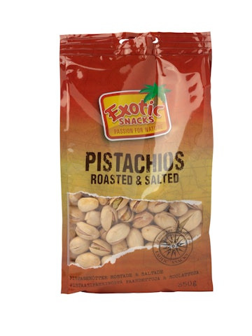 Exotic Snacks pistaasipähkinöitä 350g paahdettuja & suolattuja