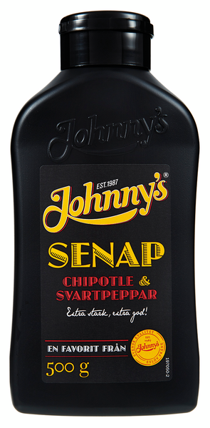 Johnny's sinappi 500g chipotle & mustapippuri
