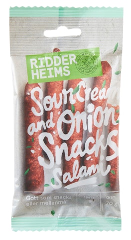 Ridderheims snacks salami sourcream&onion 70g