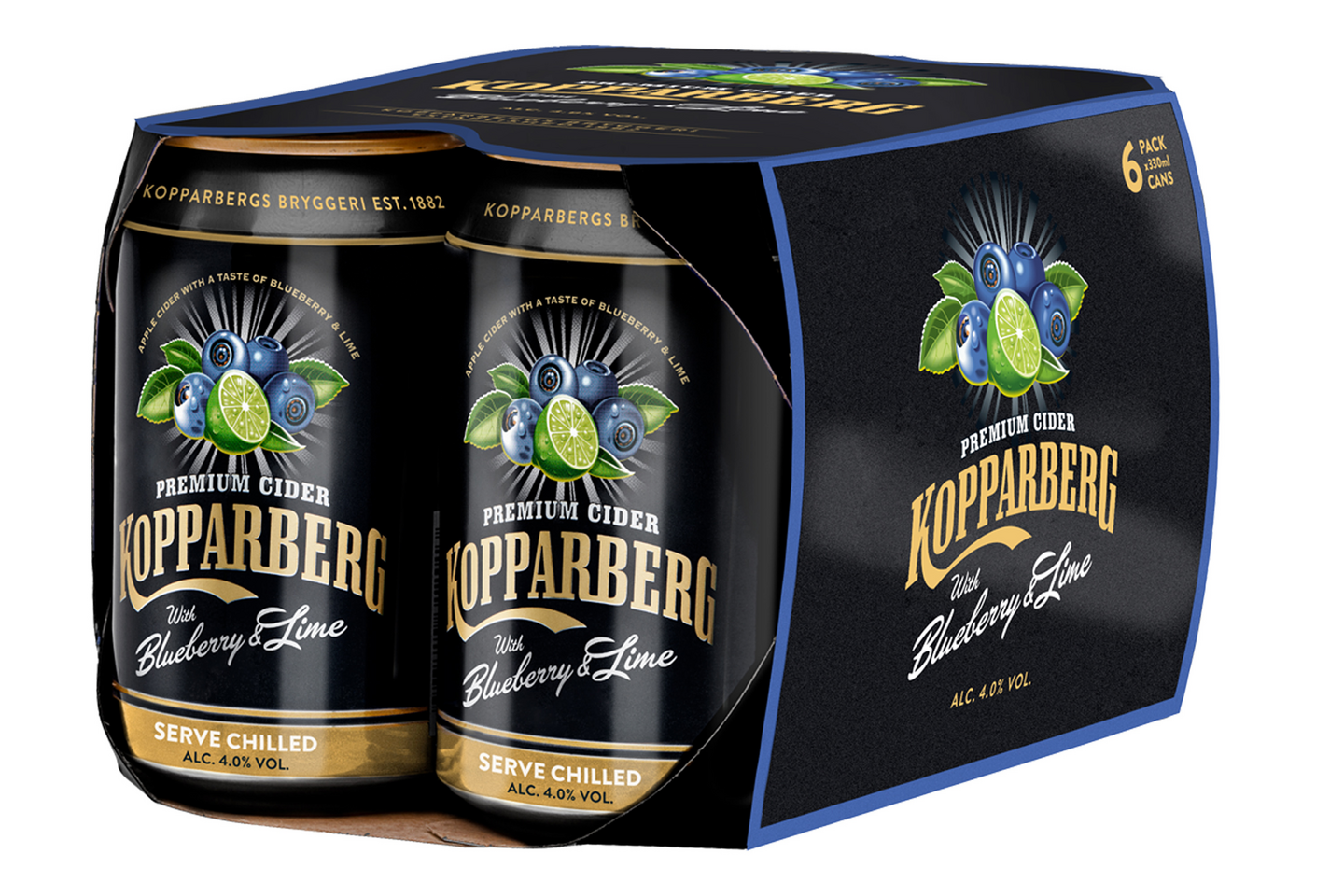 Kopparberg Blueberry-Lime cider 4% 0,33l 6-pack