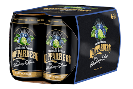 Kopparberg Blueberry-Lime cider 4% 0,33l 6-pack DOLLY