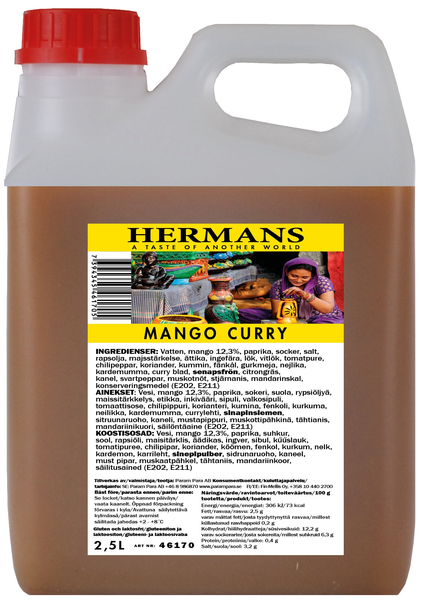 Hermans Mango Curry kastike 2,5l
